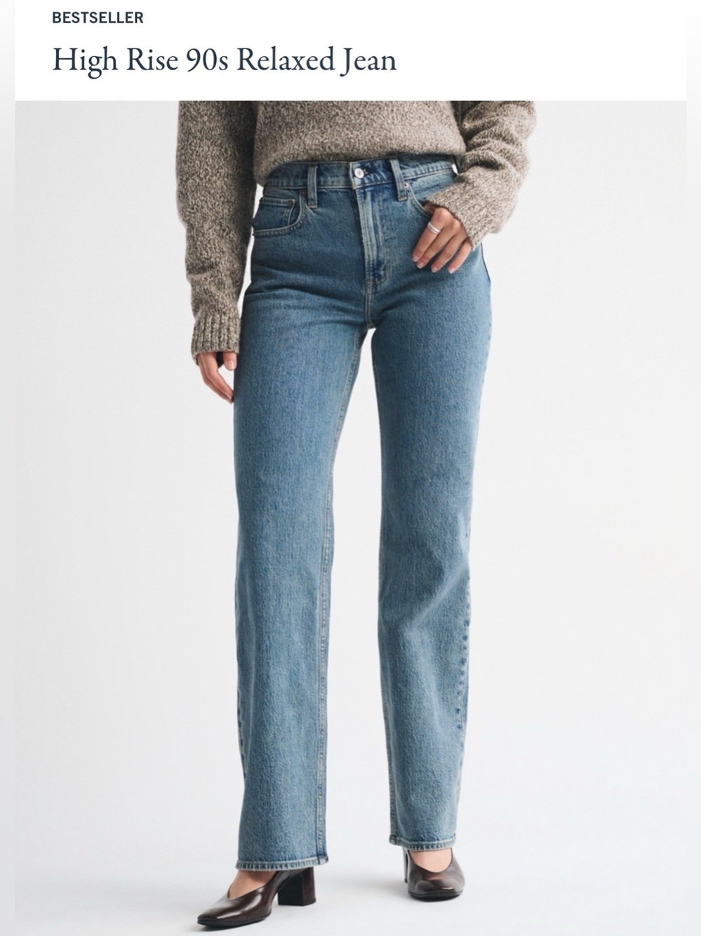 Abercrombie & Fitch High-Rise  Relaxed Straight-Leg Jeans - Blue
